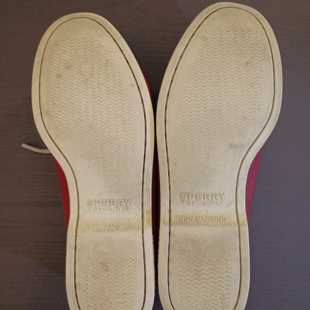 Sperry Crimson Boat Shoes with Dark Antiquing. Men's 10M Used - Picture 5 of 6